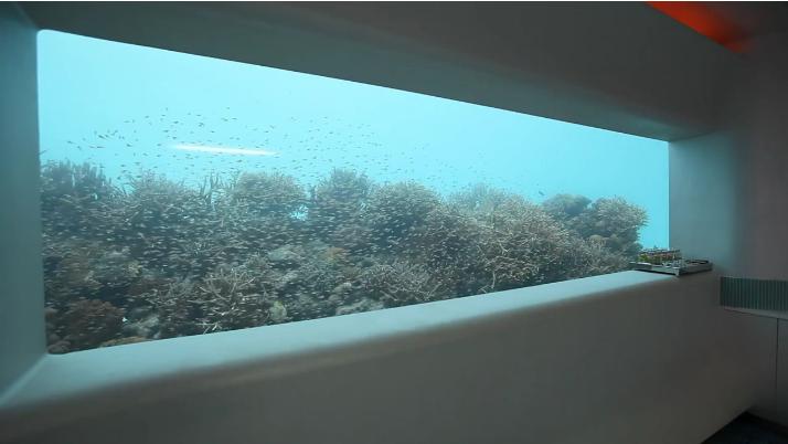 Vidéo depuis le Spa sous-marin de Huvafen Fushi Maldives