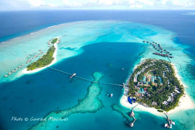 emplacement hôtel Conrad Maldives Rangali Island Ari Atoll