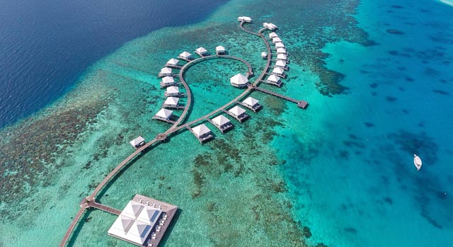 emplacement hôtel Diamond Thudufushi Maldives Ari Atoll