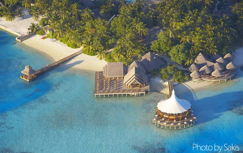 Vue aerienne de Baros Maldives