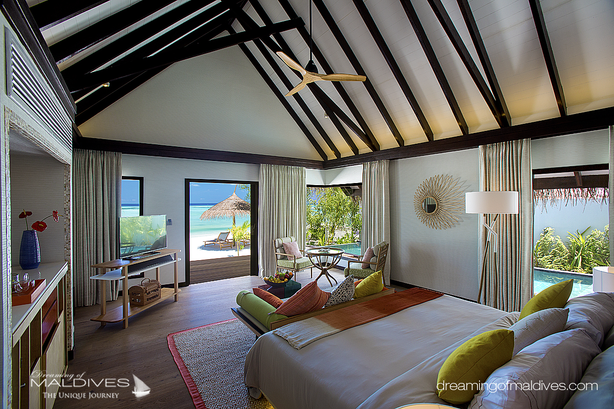 Vue sur lagon depuis Earth Villa Sur Plage OZEN at Maadhoo