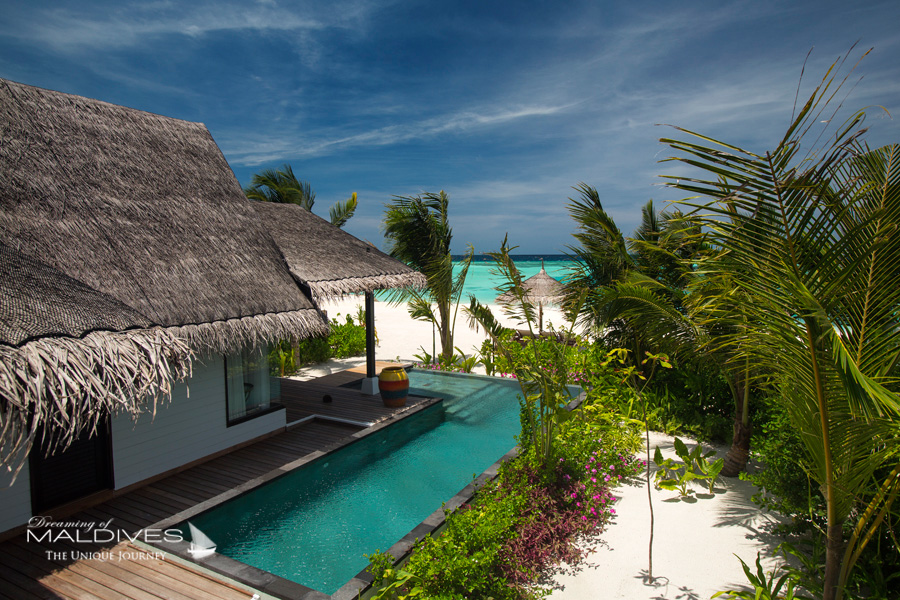 Ozen at Maadhoo Maldives. La piscine des Villas sur Plage