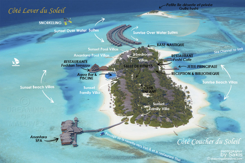 Carte aérienne d'anantara dhigu maldives