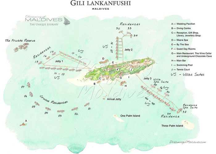 Plan de l'hôtel Gili Lankanfushi Maldives