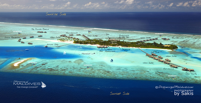 Carte Aérienne de Gili Lankanfushi Maldives