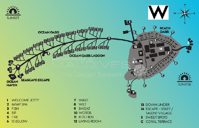 Plan de l'hôtel W Maldives