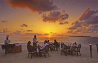 Sunset diner in Maldives