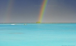 A photo of a Rainbow over a Maldives Island for 2011