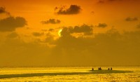Sunset on a Sandbank in Maldives.