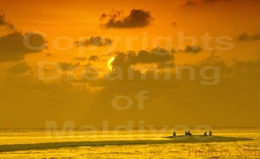 Sunset on a Sandbank in Maldives.