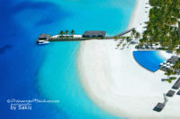 Dreaming of an Infinity Pool at Velassaru Maldives. Aerial Views on the Blue...