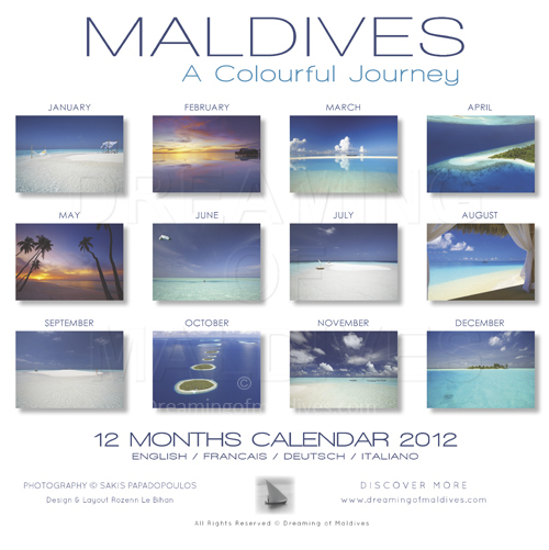 2012 Maldives Calendar. Island Wall Calendar