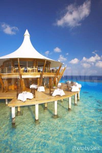 Baros-lighthouse-restaurant-outside Outside the lighthouse architecture at Baros Maldives