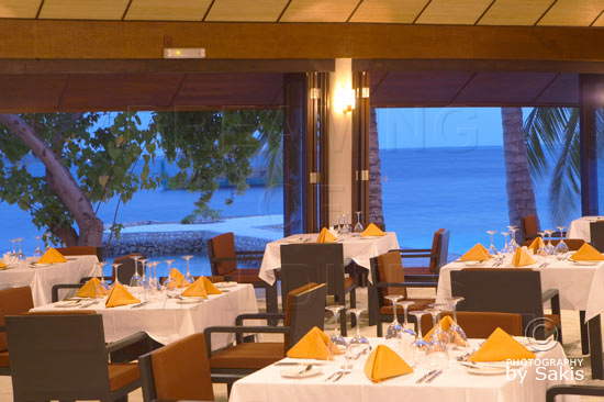 Lily Beach Maldives Main Restaurant with lagoon views
