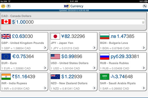 Xe Currency app for iPhone and iPad