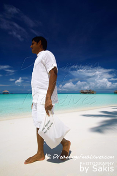Gili Lankanfushi Maldives The No News No Shoes Bags where you put your shoes at arrival
