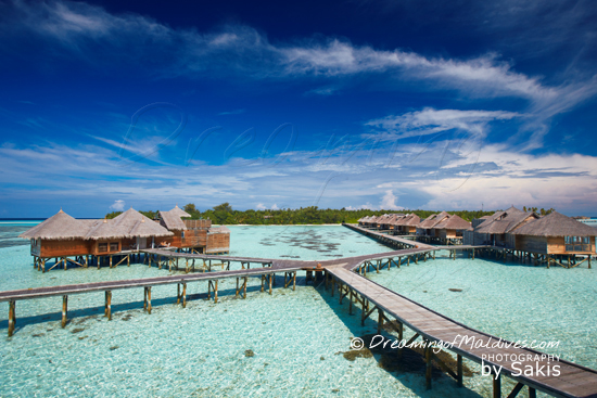 Gili Lankanfushi Maldives - A Residence on the left and the Villa Suites on the right