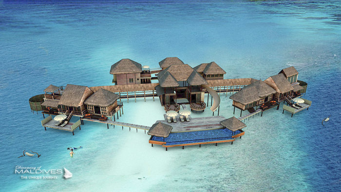 New Pool at The Private Reserve, Gili Lankanfushi Maldives. Artist Impression