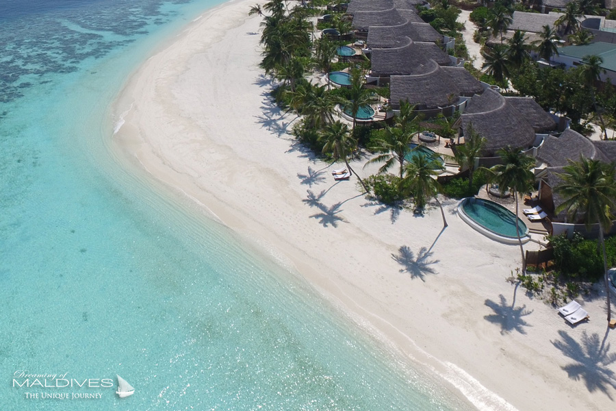Milaidhoo Maldives Beach Pool Villas aerial view