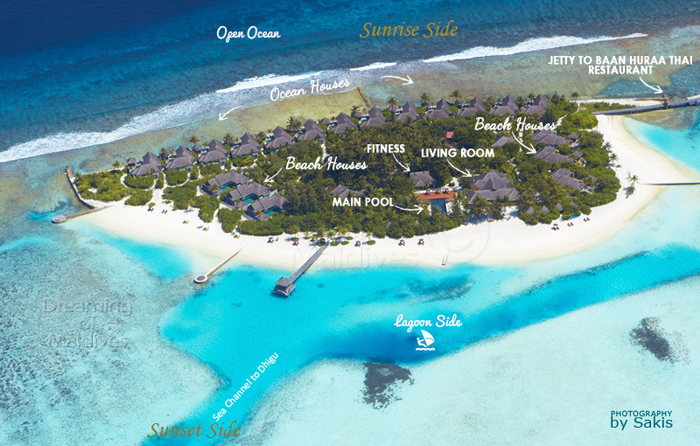 Naladhu Maldives Resort Aerial Map