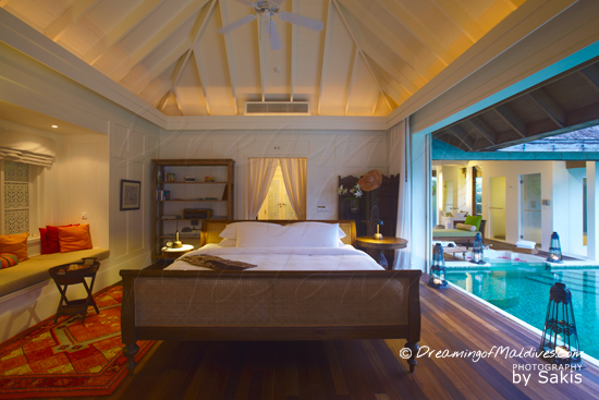 Naladhu Maldives - Photo Gallery. The Houses , the bedroom and the Swimming Pool