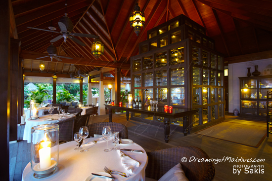 Naladhu Maldives - Photo Gallery. The Living Room Restaurant and the Wine Cellar