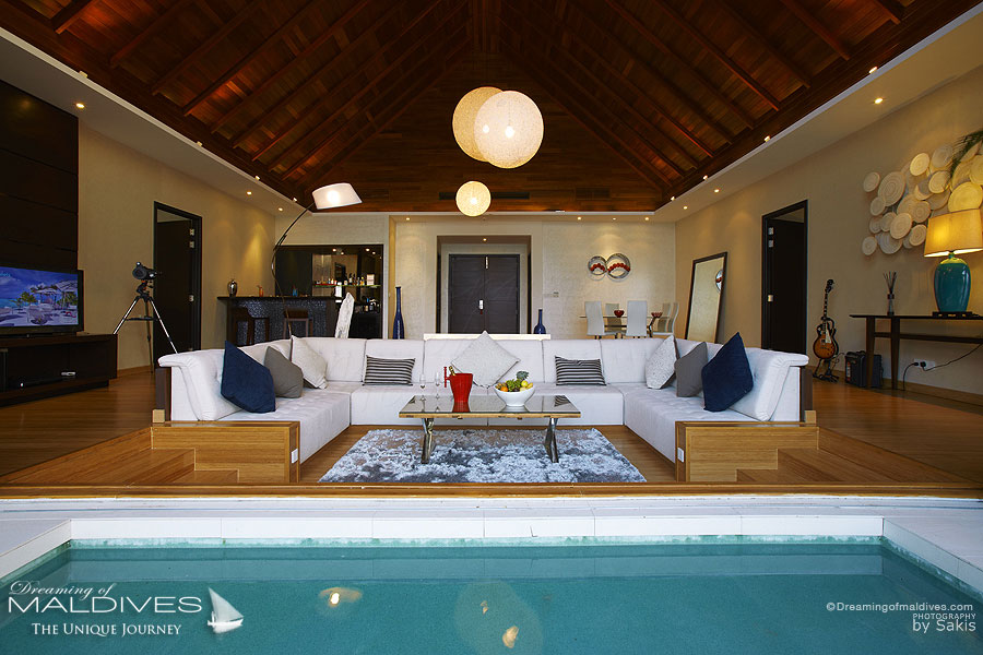 Niyama Maldives Ocean Pavilion - The sunken Living-room Viewed from the Pool