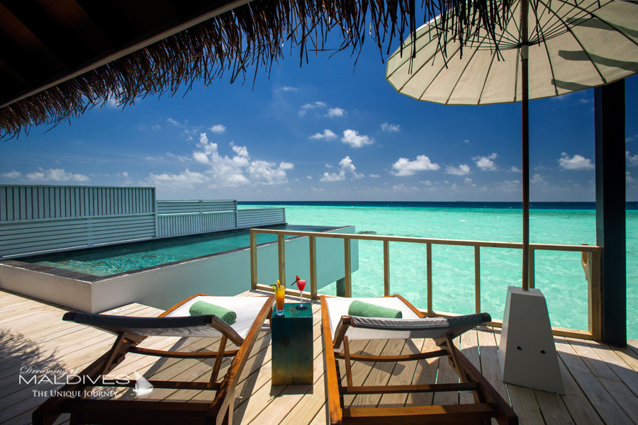 Ozen at Maadhoo Maldives.View from a Water Villa