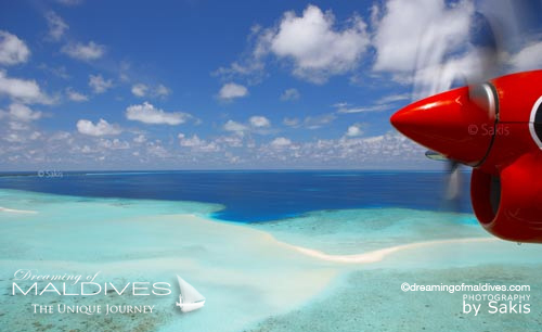 flying above a sandbank