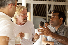 President Mohamed Nasheed and Sir Richard Branson at Soneva Fushi's SLOW LIFE Symposium
