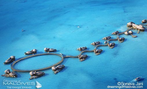Soneva Jani Water Villas Aerial View