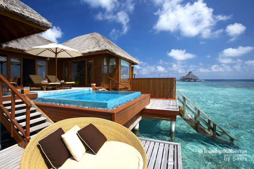 Huvafen Fushi listen music water villa deck