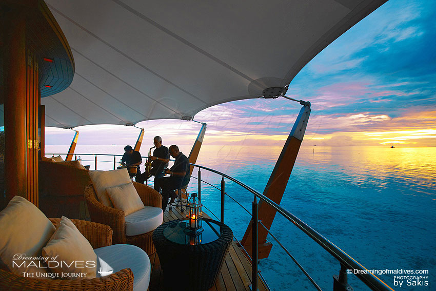 Thing To Do at Baros Maldives Listen To Live Jazz Music at Sunset at The Lighthouse Lounge Bar