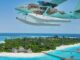 le premier transfert sur l'hydravion the Flying Turtle arrive au Six Senses Laamu