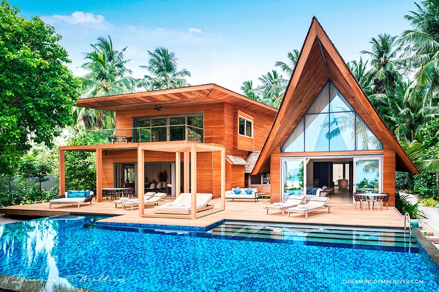 Villas et Suites en Jardin et sur Plage
Architecture inspirée des iles tropicales design et architecture hôtel st regis maldives vommuli