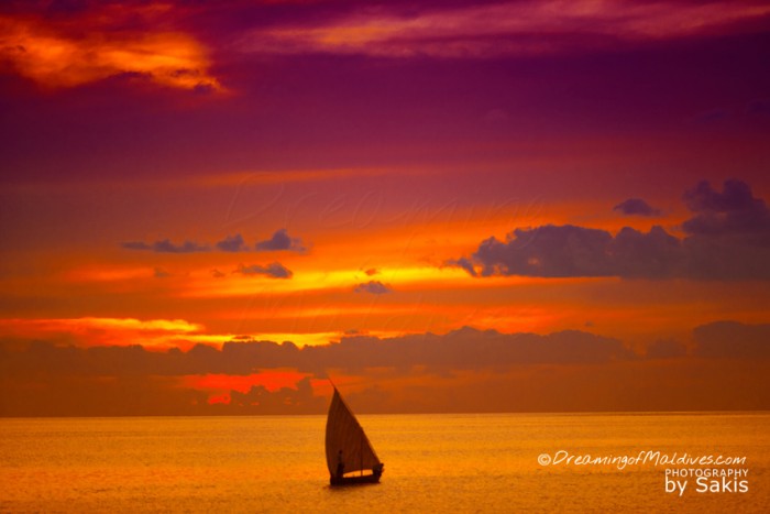 Coucher de Soleil aux Maldives - Coucher de Soleil Equateur