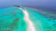 le village de l'île de Dhigurah et son extraordinaire banc de sable vue aérienne