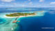 photo aérienne hôtels des îles Maldives