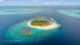 Kudadoo Maldives meilleur hôtel snorkeling maldives - Vue aérienne sur les récifs environnant l'ile