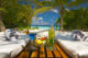 Lily Beach Maldives - Formule Tout-Inclu. Vue depuis la terrasse d'une Beach Villa Lily Beach Maldives - Formule Tout-Inclu. Vue depuis la terrasse d'une Beach Villa