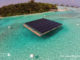 La Plateforme de Panneaux Solaire flottant sur le lagon de Gili Lankanfushi Maldives
