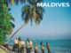 Vintage Photo Vintage des Maldives. femmes maldiviennes dansant sur la plage sur Bodu Boru