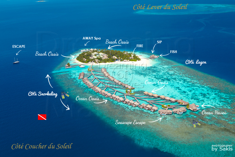 Carte aérienne de W Maldives Carte aérienne de W Maldives