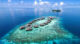 Raffles Meradhoo  Maldives meilleur hôtel snorkeling maldives - Vue aérienne sur les récifs environnant l'ile