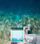 snorkeling sur Les récifs d'Amilla depuis une villa sur pilotis