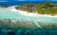 Vilamendhoo - Vue aérienne sur les récifs environnant l'ile