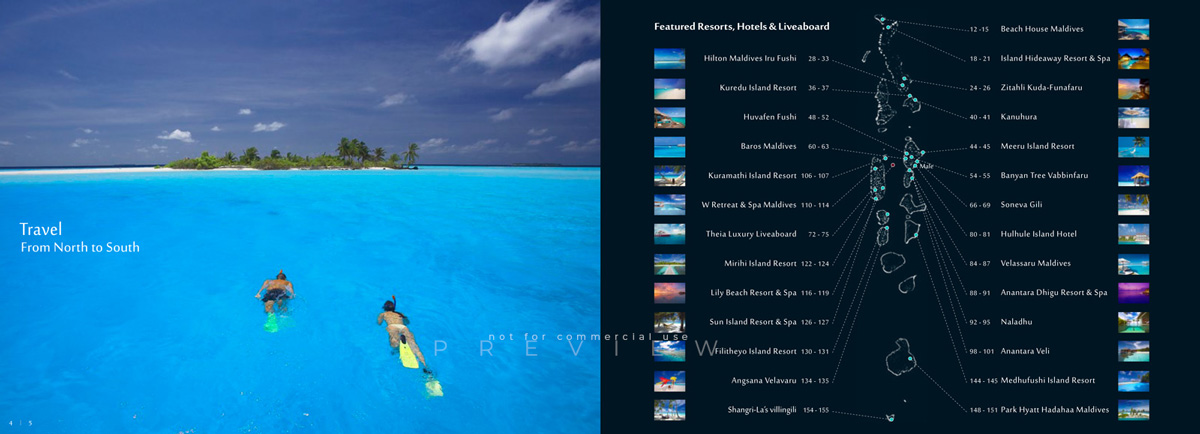 Sommaire Livre de photos des Maldives Dreaming of Maldives