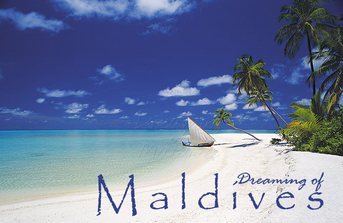Petit Dhoni échoué sur une plage de Rêve aux Maldives. Inspiration de la Couverture de la Première Édition du Livre Dreaming of Maldives