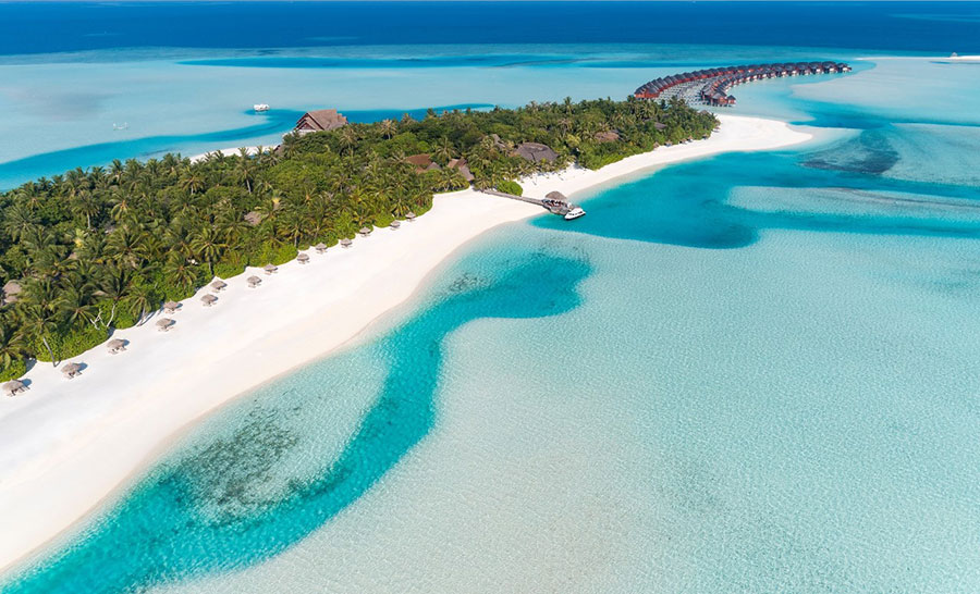 Anantara Dhigu Maldives Le snorkeling inexitant dans un grand lagon bleu