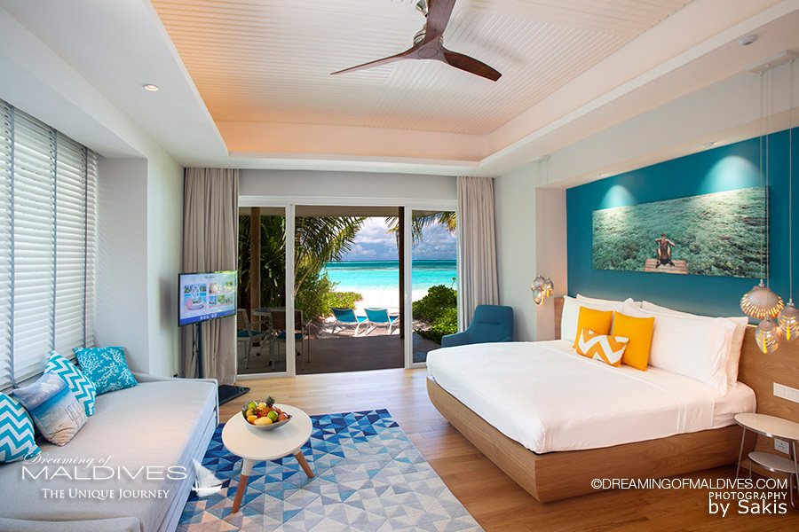Kandima Maldives Vue depuis une Villa sur Plage La chambre